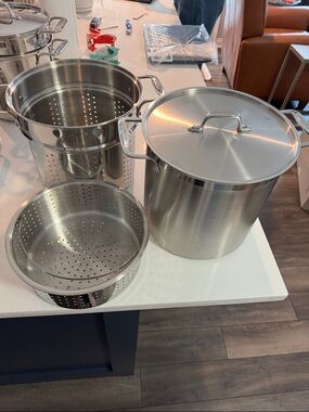 All-Clad Stainless Steel Stockpot with Lid, Strainer and Steamer Basket